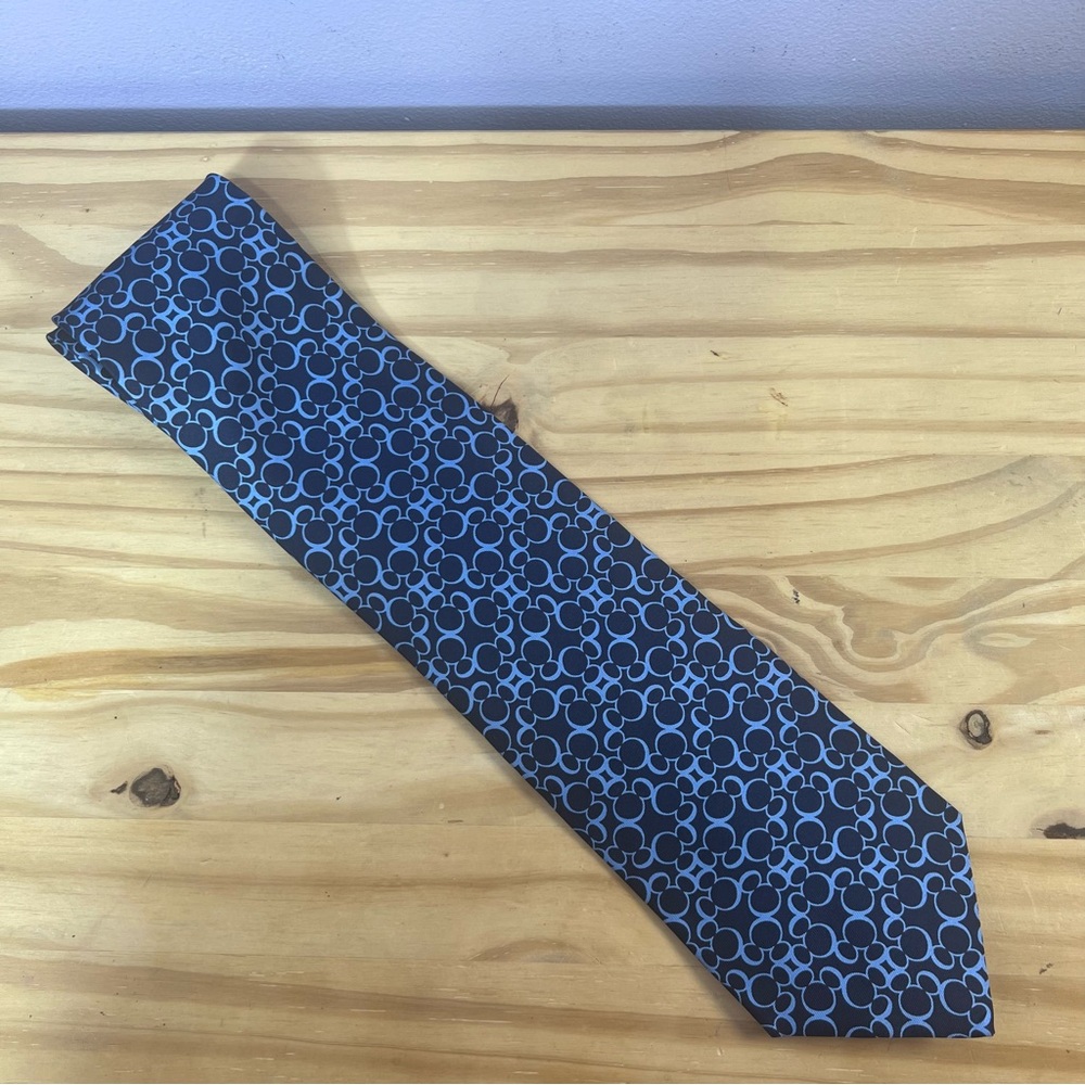 *2/$30* Walt Disney World Mickey Head Pattern Navy and Blue Silk Tie